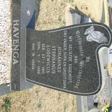 HAVENGA Johannes Stephanus Lodewicus 1910-1988