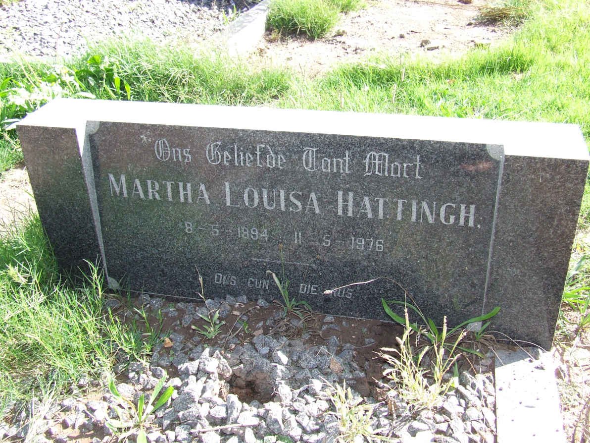 HATTINGH Martha Louisa 1894-1976