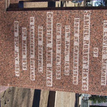 HAYES Samuel Robert 1863-1938 &amp; Christina Annie SCHADWILL 1875-1957