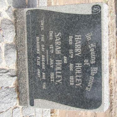 HOLLEY Harry -1928 &amp; Sarah 1962