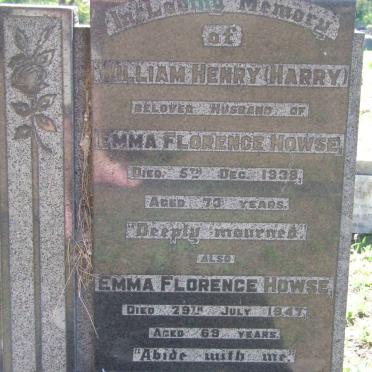 HOWSE William Henry  -1938 &amp; Emma Florence -1947