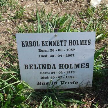 HOLMES Errol Bennett 1957-2007 &amp; Belinda 1973-1982