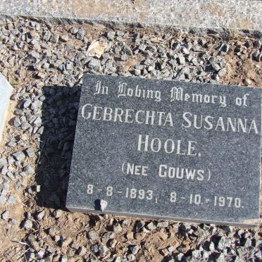 HOOLE Gebrechta Susanna nee GOUWS 1893-1970