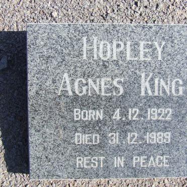 HOPLEY Agnes King 1922-1989