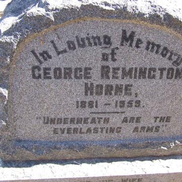 HORNE George Remington 1881-1959 &amp; Jane Emily 1885-1975