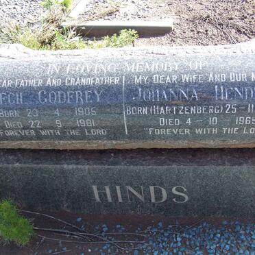 HINDS Cecil Godfrey 1905-1981 &amp; Johanna Hendrina HARTZENBERG 1893-1965