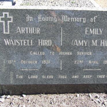 HIRD Arthur Waistell -1931 &amp; Emily M. -1961