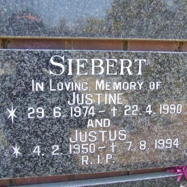 SIEBERT Justus 1950-1994 &amp; Justine 1974-1990
