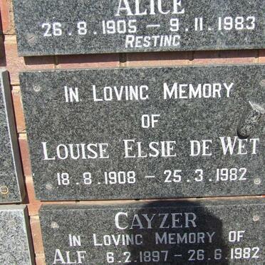 WET Louise Elsie, de 1908-1982
