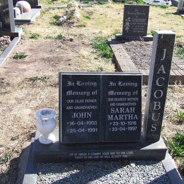 JACOBUS John 1903-1991 &amp; Sarah Martha 1916-1997