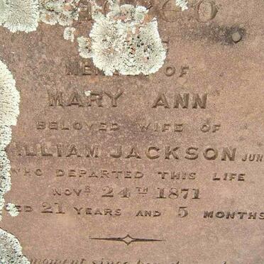 JACKSON Mary Ann -1871