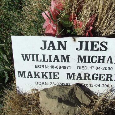 JANTJIES William Michael 1971-2000 &amp; Makkie Margerita 1968-2000