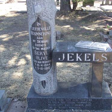 JEKELS Beryl Olive nee VAN HEERDEN 1944-1980