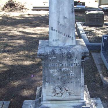 KRUGER Maria Charlotta nee JORDAAN 1881-1929