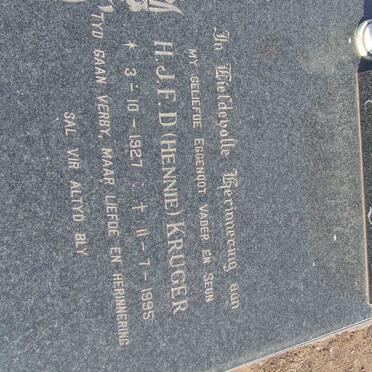 KRUGER H.J.F.D. 1927-1995