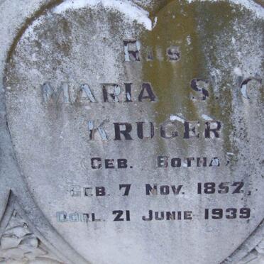 KRUGER Maria S.C. nee BOTHA 1852-1939