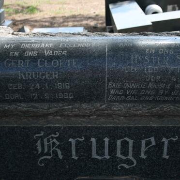 KRUGER Gert Cloete 1916-1980 &amp; Hester Sophia GOUS 1915-1956