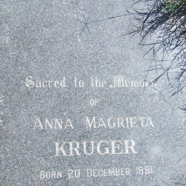 KRUGER Anna Magrieta 1881-1956