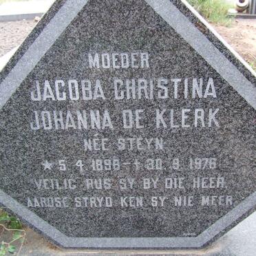 KLERK Jacoba Christina Johanna, de nee STEYN 1898-1975
