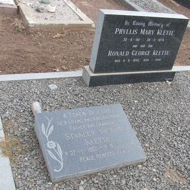 KLETTE Ronald George -1942 :: KLETTE Phyllis Mary 1911-1974 :: KLETTE Stanley Victor 1907-1980