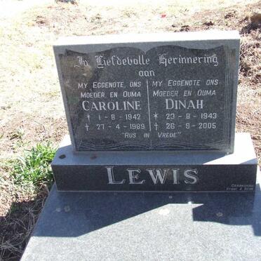 LEWIS Caroline 1942-1989 :: LEWIS Dinah 1943-2005