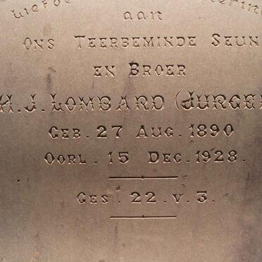 LOMBARD H.J. 1890-1928