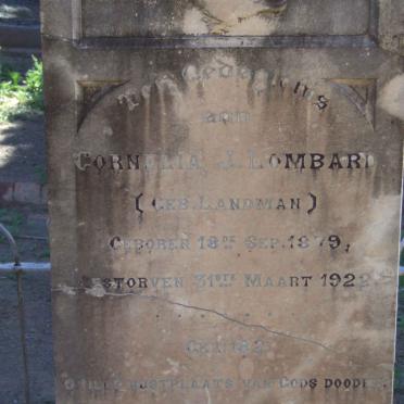 LOMBARD Cornelia J. nee LANDMAN 1879-1922