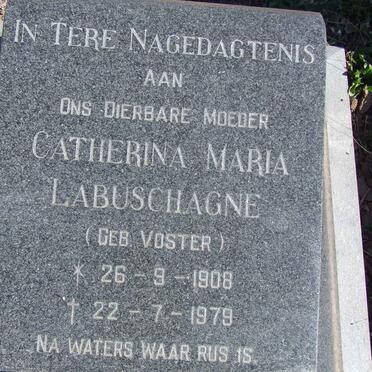 LABUSCHAGNE Catherina Maria nee VOSTER 1908-1979
