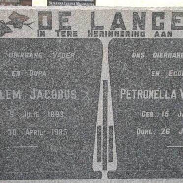 LANGE Willem Jacobus, de 1893-1985 &amp; Petronella Wilhelmina 1896-1955