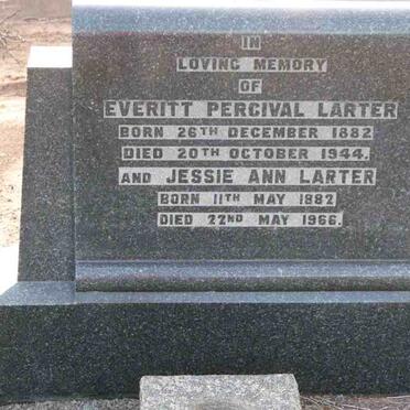 LARTER Everitt Percival 1882-1944 &amp; Jessie Ann 1882-1966
