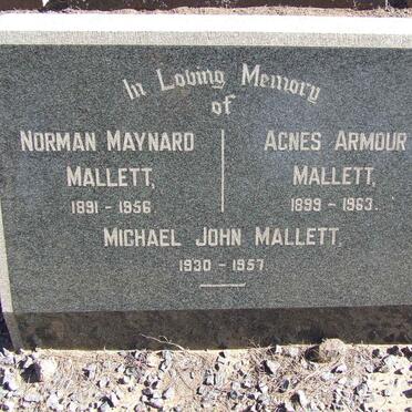 MALLETT Norman Maynard 1891-1956 &amp; Agnes Armour 1899-1963 :: MALLETT Michael John 1930-1957