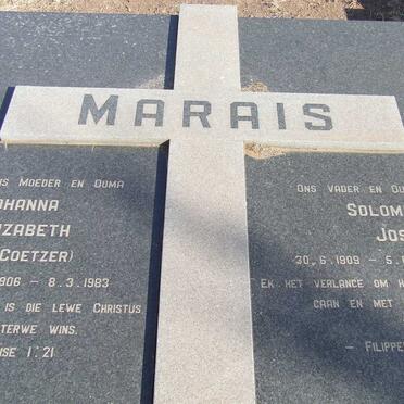 MARAIS Solomon Josua 1909-1981 &amp; Johanna Elizabeth COETZER 1906-1983