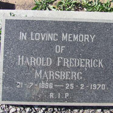 MARSBERG Harold Frederick 1896-1970