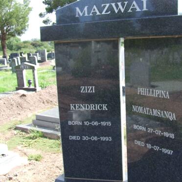 MAZWAI Zizi Kendrick 1915-1993 &amp; Phillipina Nomatamsanqa 1918-1997