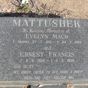 MATTUSHEK Ernest Francis 1906-1990 &amp; Evelyn Maud MURPHY 1913-1980