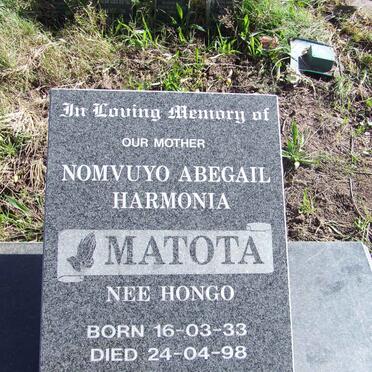 MATOTA Nomvuyo Abegail Harmonia nee HONGO 1933-1998
