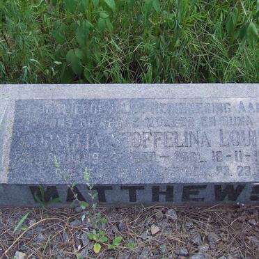 MATTHEWS Cornelia Stoffelina Louisa nee BOTHA 1889-1972