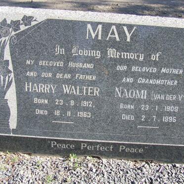 MAY Harry Walter 1912-1963 &amp; Naomi VAN DER VYVER 1909-1995