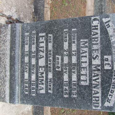 MALLETT Charles Maynard 1853-1946 &amp; Eliza Emma 1858-1948 