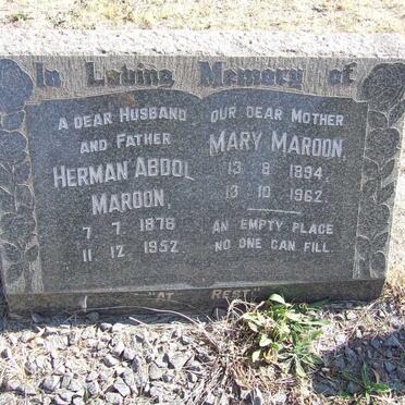 MAROON Herman Abdol 1878-1952 &amp; Mary 1894-1962