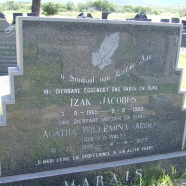 MARAIS Izak Jacobus 1905-1969 &amp; Agatha Willemina V.D. WALT 1908-1977