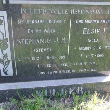 MULLER Stephanus J.H. 1912-1969 &amp; Elsie E. ROODE 1909-1985