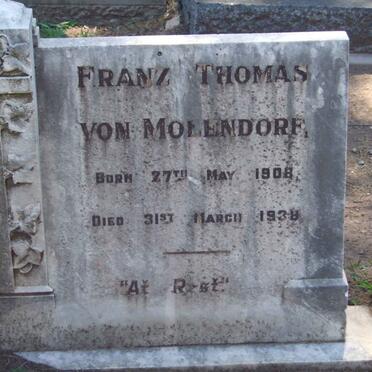 MOLENDORF Franz Thomas, von 1908-1938