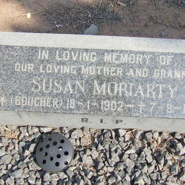 MORIARTY Susan nee BOUCHER 1902-1976