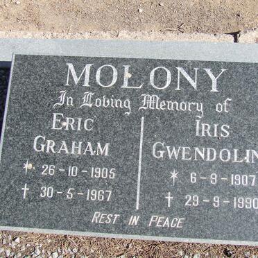 MOLONY Eric Graham 1905-1967 &amp; Iris Gwendoline 1907-1990