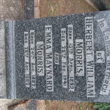 MORRIS Herbert William 1883-1941 &amp; Emma Maynard 1882-1962