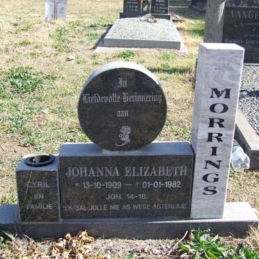 MORRINGS Johanna Elizabeth 1909-1982