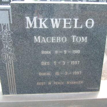 MKWELO Macebo Tom 1910-1997