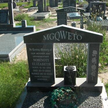 MGQWETO Nosinoti Elizabeth 1914-2003