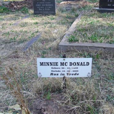 McDONALD Minnie 1939-2009